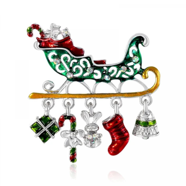 Noel Baba Kızağı Broş