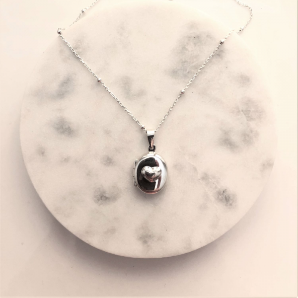  Locket Kalpli  Kutu Madalyon Gümüş Kolye