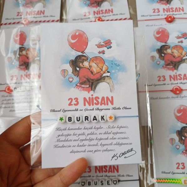 23 Nisan Bileklikleri Yıldız Detaylı Ve İsminize Özel Bileklikler  Karne Hediyesi