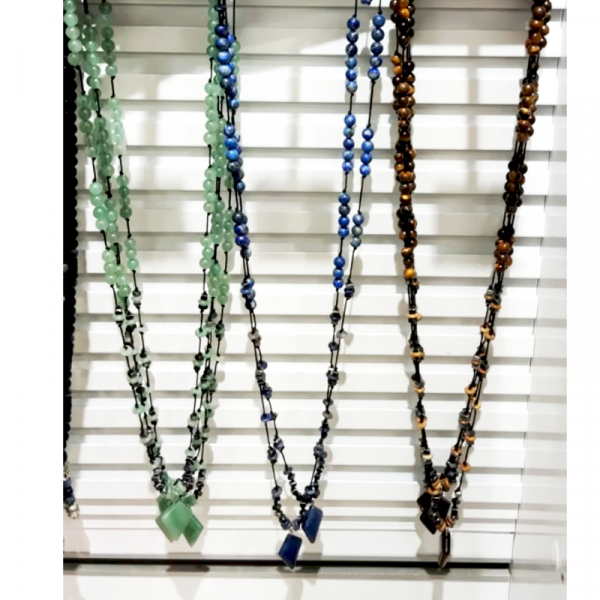 Orjinal Doğal Taş Küre Kesim Düğümlü Erkek Kolyesi- Balance Jewelry
