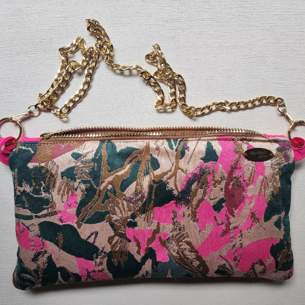 Chain Bag - Golden Pink - Altın Zincirli Omuz Çantası