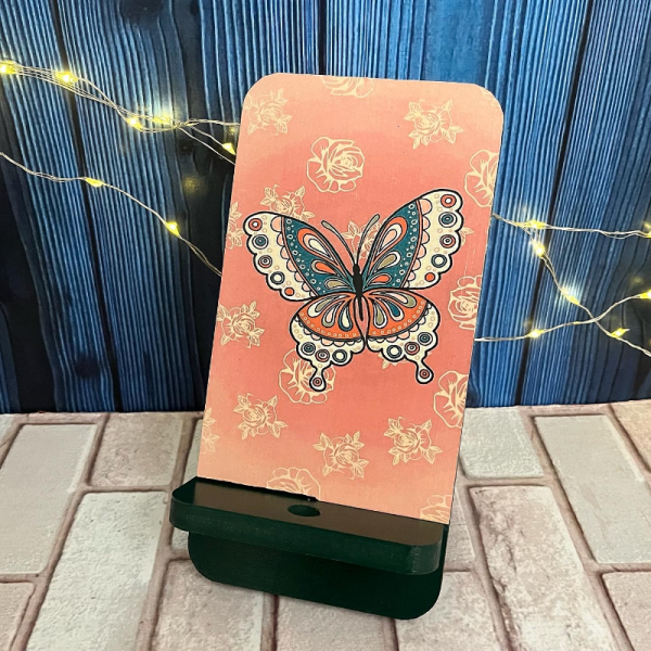 Modern Telefon Standı - Kelebek Ev - Kitap - Kız Telefon Tutucu