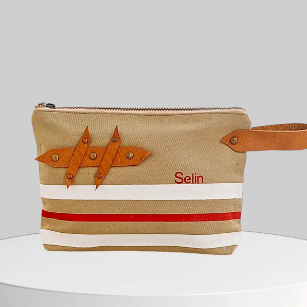 İsme Özel Kişiselleştirebilir Bej Bayan Clutch