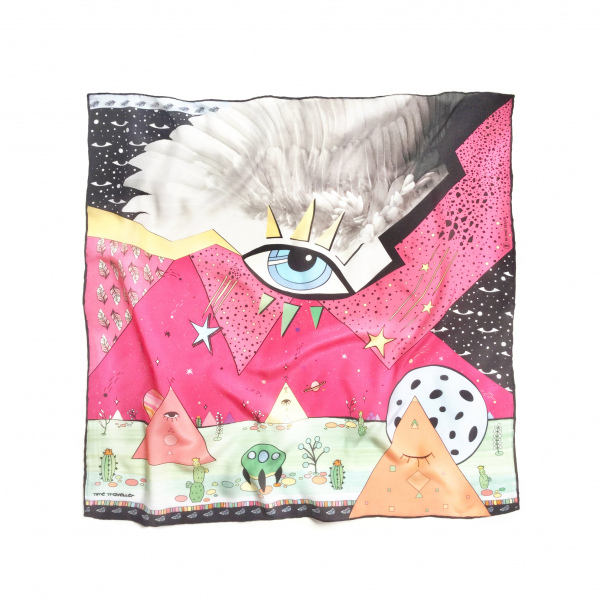 Falling Angels - Düşen Melekler Pembe İpek Bandana