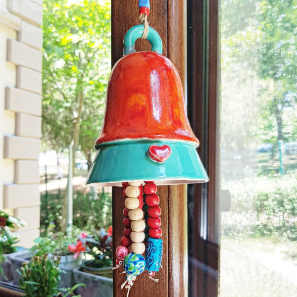 Balkon Bahçe Süsü, Hediye, Seramik Çan