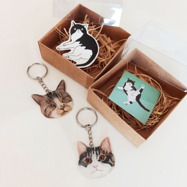 Kedi Köpek Kişiselleştirilebilir Anahtarlık