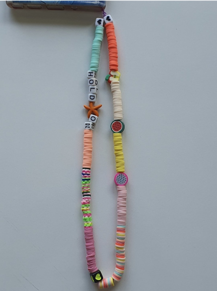 Fimo Renkli Kişiye Özel Charm Telefon Askısı 