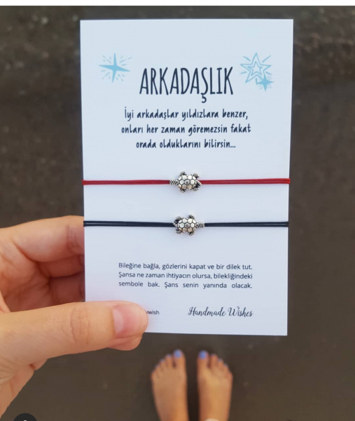 Kaplumbağa Arkadaşlık Bilekliği Çiftli