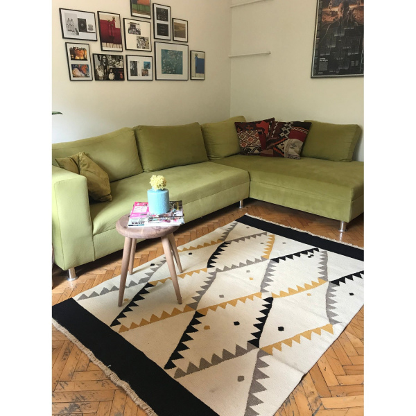 Leyla El Dokuma Kilim - Bej