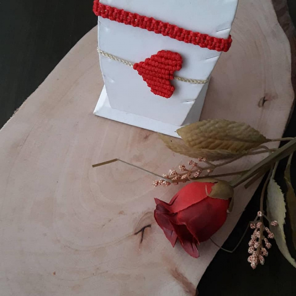 Makrome Kalpli Aşk Bilekliği Takım