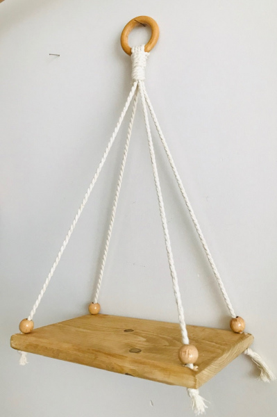 Makrome Masif Raf/Kitaplık/Çiçeklik Loft