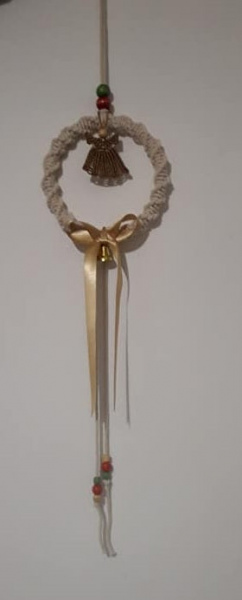 Makrome Melek Ayrıntılı Yılbaşı Kapı Duvar Süsü