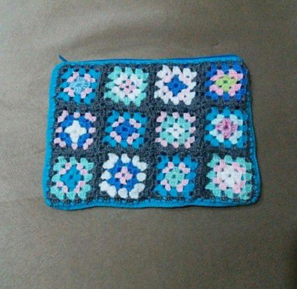 Motifli Örgü Clutch Çanta