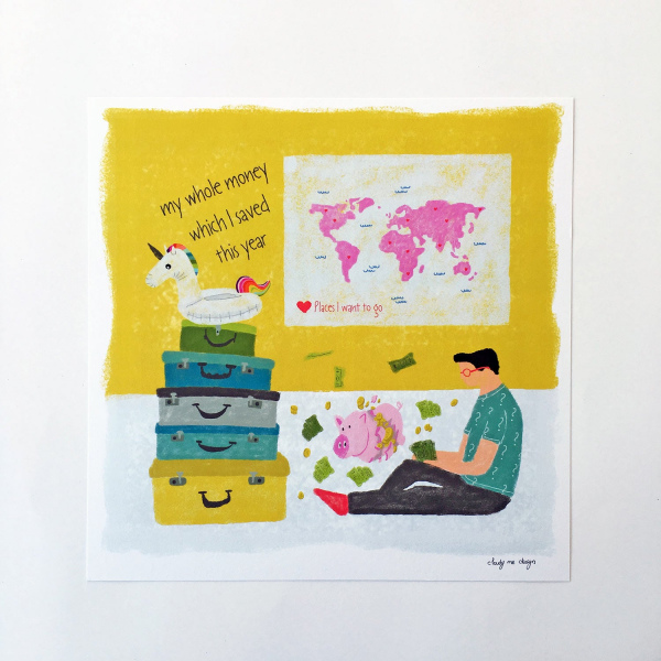 My Whole Money vs Places I Want to Go Art Print