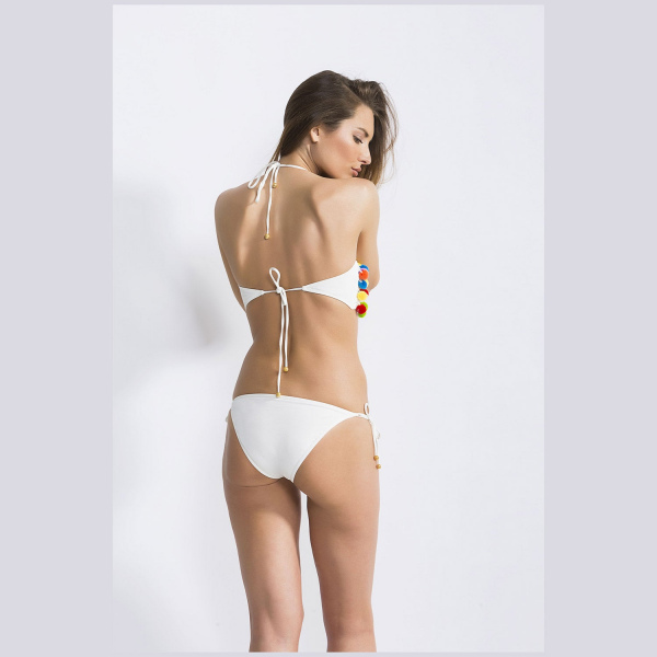 Paola Multicolor Pom Pom Bikini