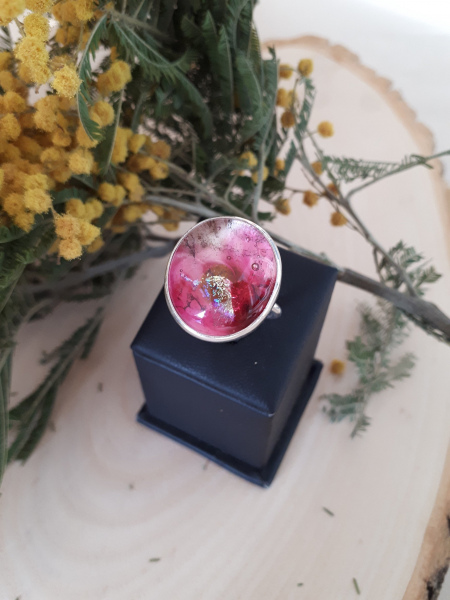 Pembe Hareli, Ayarlanabilir, Gümüş Yüzük
