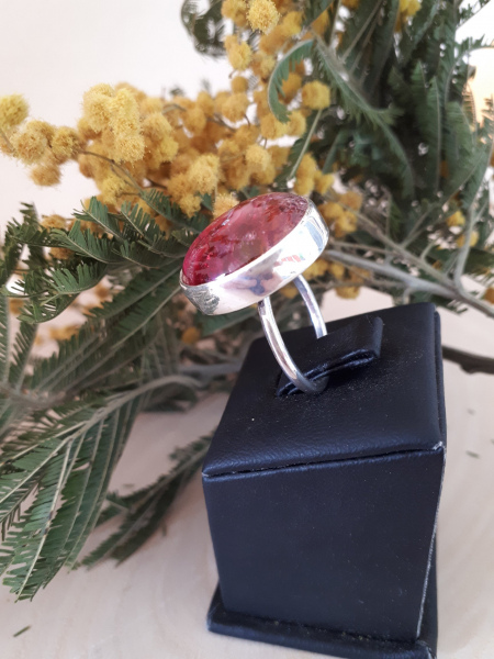 Pembe Hareli, Ayarlanabilir, Gümüş Yüzük