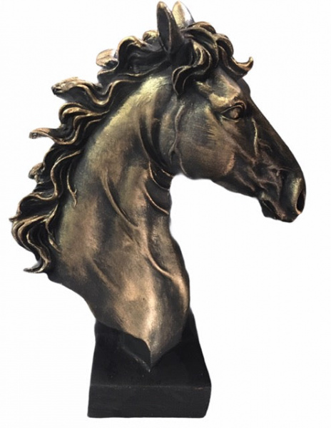Polyester At Başı Büst, Farklı Renklerde Boyalı (21 Cm Yükseklik)