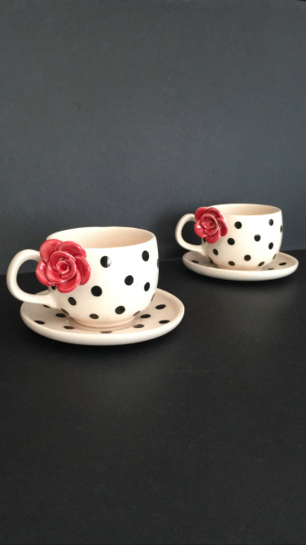 “Rose” Kulplu Fincan (Tabaklı)