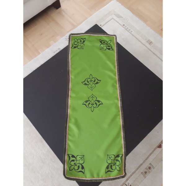 Rumi Motifli  Yeşil Tahtabaskılı Runner