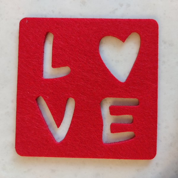 Sevgililer Günü LOVE Keçe Bardak Altlığı Seti 