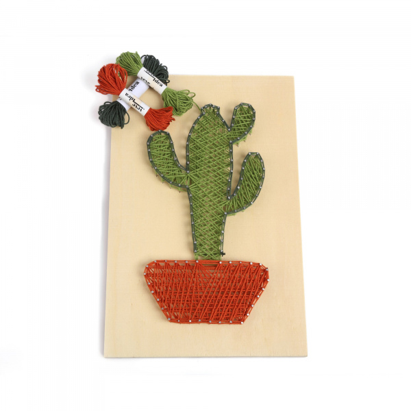 String Art(İp Sanatı) Kendin Yap(Diy) Kaktüs Başlangıç Seti