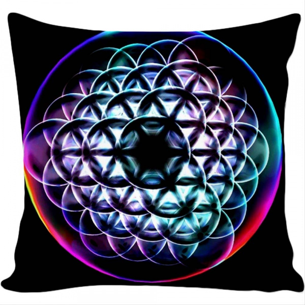 Yaşam Çiçeği Temalı Dekoratif Yastık Kılıfı ve Kırlent 3